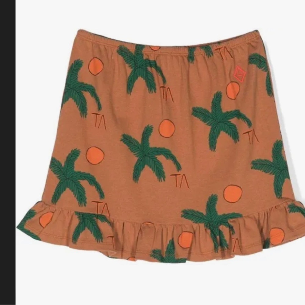 Tropical Print Ruffle Skirt - Picture 3 of 4